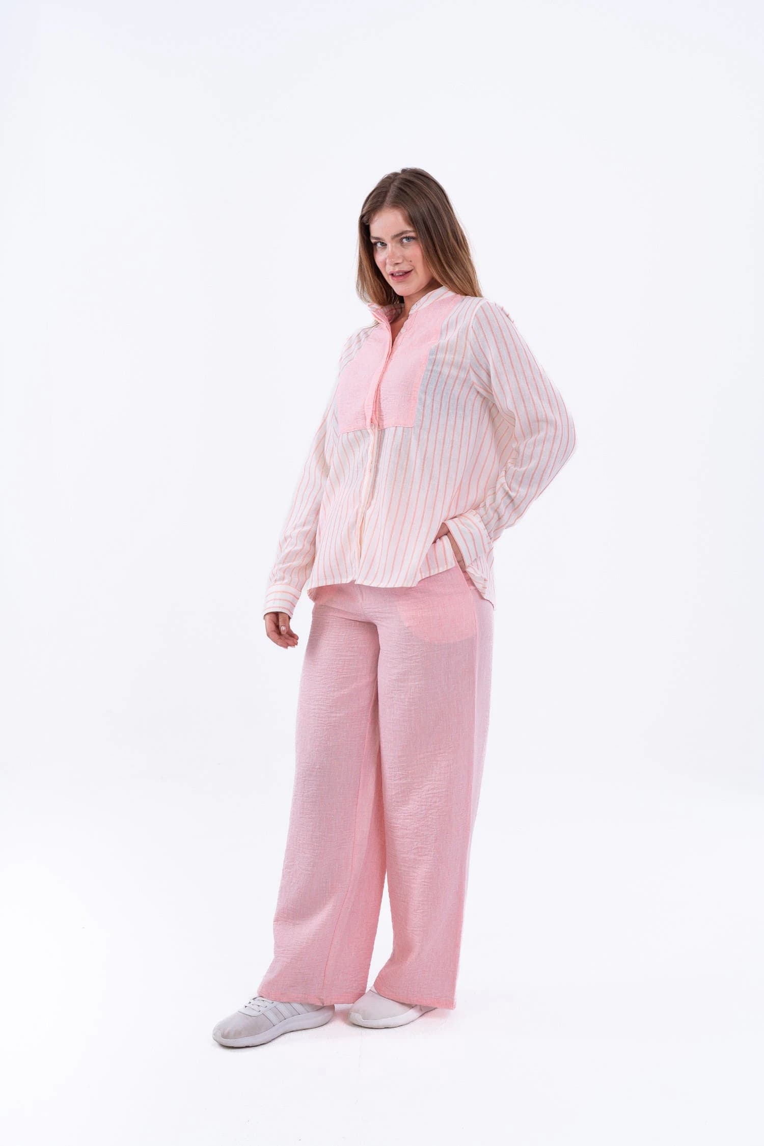Virmo Linen Pants Pink thumbnail 3